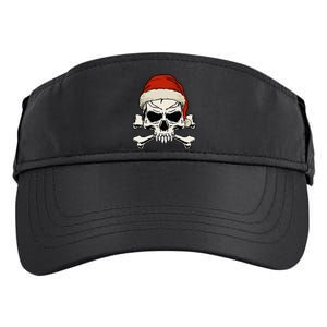 Pirate Christmas Skull & Crossbones Santa Hat. Goth Pirate Adult Drive Performance Visor