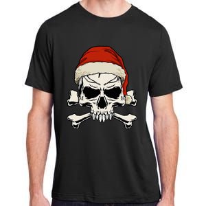 Pirate Christmas Skull & Crossbones Santa Hat. Goth Pirate Adult ChromaSoft Performance T-Shirt