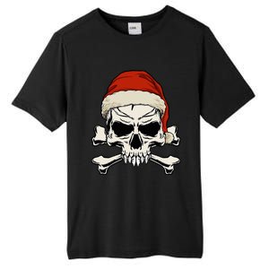 Pirate Christmas Skull & Crossbones Santa Hat. Goth Pirate Tall Fusion ChromaSoft Performance T-Shirt