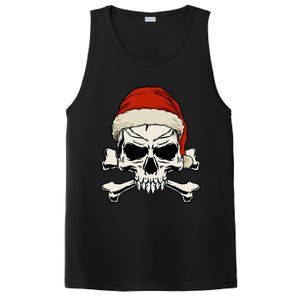 Pirate Christmas Skull & Crossbones Santa Hat. Goth Pirate PosiCharge Competitor Tank