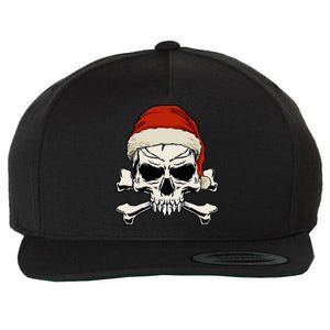 Pirate Christmas Skull & Crossbones Santa Hat. Goth Pirate Wool Snapback Cap