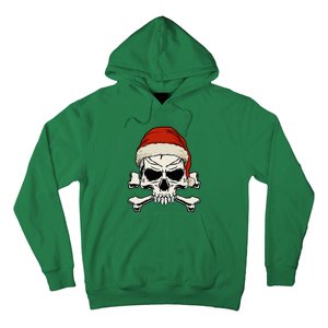 Pirate Christmas Skull & Crossbones Santa Hat. Goth Pirate Hoodie