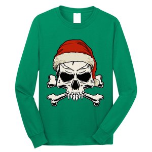 Pirate Christmas Skull & Crossbones Santa Hat. Goth Pirate Long Sleeve Shirt