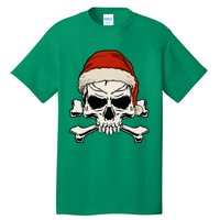 Pirate Christmas Skull & Crossbones Santa Hat. Goth Pirate Tall T-Shirt