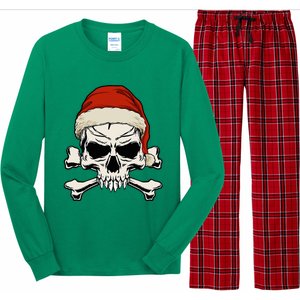 Pirate Christmas Skull & Crossbones Santa Hat. Goth Pirate Long Sleeve Pajama Set