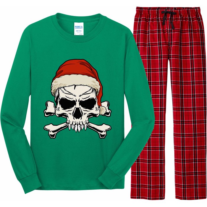 Pirate Christmas Skull & Crossbones Santa Hat. Goth Pirate Long Sleeve Pajama Set