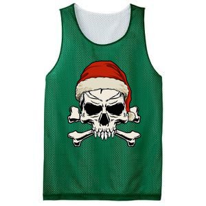 Pirate Christmas Skull & Crossbones Santa Hat. Goth Pirate Mesh Reversible Basketball Jersey Tank