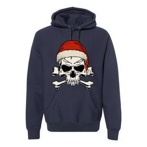 Pirate Christmas Skull & Crossbones Santa Hat. Goth Pirate Premium Hoodie