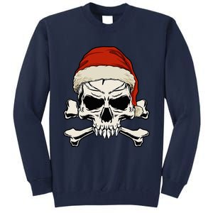 Pirate Christmas Skull & Crossbones Santa Hat. Goth Pirate Tall Sweatshirt