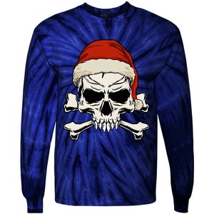 Pirate Christmas Skull & Crossbones Santa Hat. Goth Pirate Tie-Dye Long Sleeve Shirt