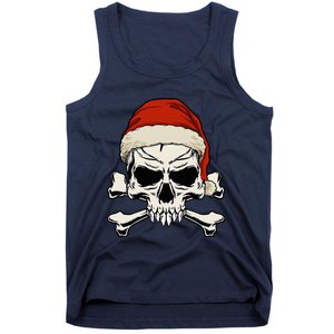 Pirate Christmas Skull & Crossbones Santa Hat. Goth Pirate Tank Top