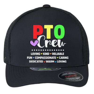 PTO Crew School Volunteer Parent Teacher Flexfit Unipanel Trucker Cap