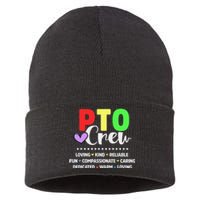 PTO Crew School Volunteer Parent Teacher Sustainable Knit Beanie