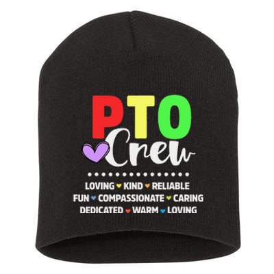 PTO Crew School Volunteer Parent Teacher Short Acrylic Beanie