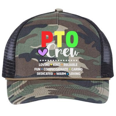 PTO Crew School Volunteer Parent Teacher Retro Rope Trucker Hat Cap