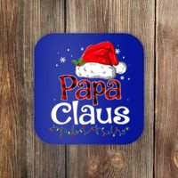 Papa Claus Santa Funny Christmas Pajama Matching Family Great Gift Coaster