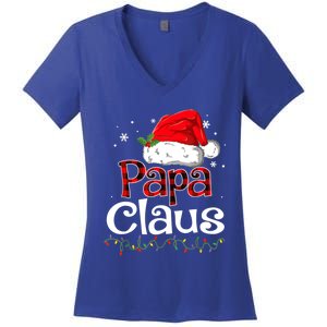 Papa Claus Santa Funny Christmas Pajama Matching Family Great Gift Women's V-Neck T-Shirt