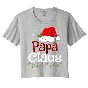 Papa Claus Santa Funny Christmas Pajama Matching Family Great Gift Women's Crop Top Tee