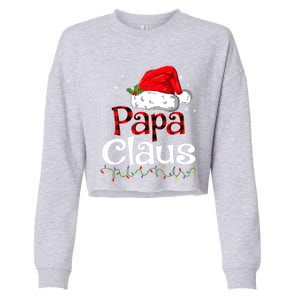 Papa Claus Santa Funny Christmas Pajama Matching Family Great Gift Cropped Pullover Crew