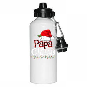 Papa Claus Santa Funny Christmas Pajama Matching Family Great Gift Aluminum Water Bottle