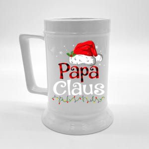 Papa Claus Santa Funny Christmas Pajama Matching Family Great Gift Beer Stein