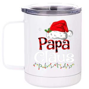 Papa Claus Santa Funny Christmas Pajama Matching Family Great Gift 12 oz Stainless Steel Tumbler Cup