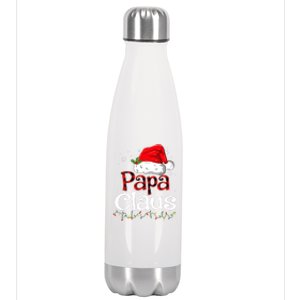 Papa Claus Santa Funny Christmas Pajama Matching Family Great Gift Stainless Steel Insulated Water Bottle