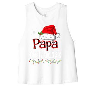 Papa Claus Santa Funny Christmas Pajama Matching Family Great Gift Women's Racerback Cropped Tank