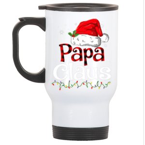 Papa Claus Santa Funny Christmas Pajama Matching Family Great Gift Stainless Steel Travel Mug