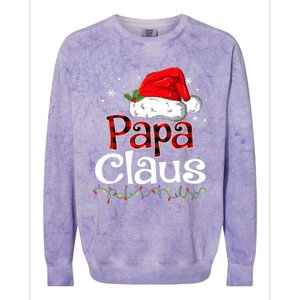 Papa Claus Santa Funny Christmas Pajama Matching Family Great Gift Colorblast Crewneck Sweatshirt