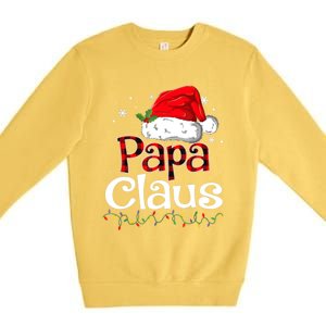 Papa Claus Santa Funny Christmas Pajama Matching Family Great Gift Premium Crewneck Sweatshirt