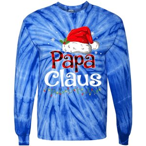 Papa Claus Santa Funny Christmas Pajama Matching Family Great Gift Tie-Dye Long Sleeve Shirt