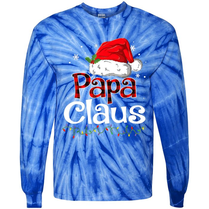 Papa Claus Santa Funny Christmas Pajama Matching Family Great Gift Tie-Dye Long Sleeve Shirt