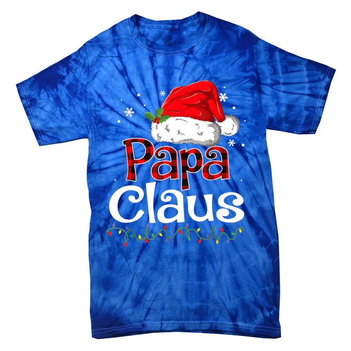 Papa Claus Santa Funny Christmas Pajama Matching Family Great Gift Tie-Dye T-Shirt