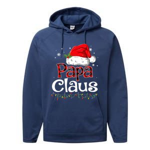 Papa Claus Santa Funny Christmas Pajama Matching Family Great Gift Performance Fleece Hoodie