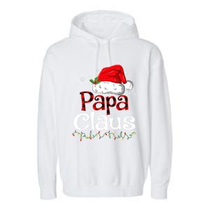 Papa Claus Santa Funny Christmas Pajama Matching Family Great Gift Garment-Dyed Fleece Hoodie