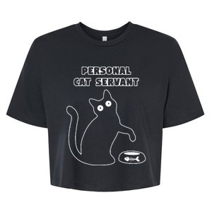 Personal Cat Servant Funny Black Cat Lover Gift Bella+Canvas Jersey Crop Tee