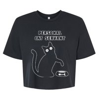 Personal Cat Servant Funny Black Cat Lover Gift Bella+Canvas Jersey Crop Tee