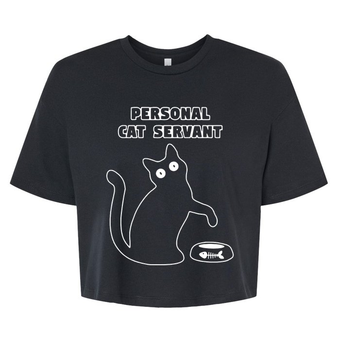 Personal Cat Servant Funny Black Cat Lover Gift Bella+Canvas Jersey Crop Tee