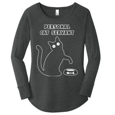 Personal Cat Servant Funny Black Cat Lover Gift Women's Perfect Tri Tunic Long Sleeve Shirt