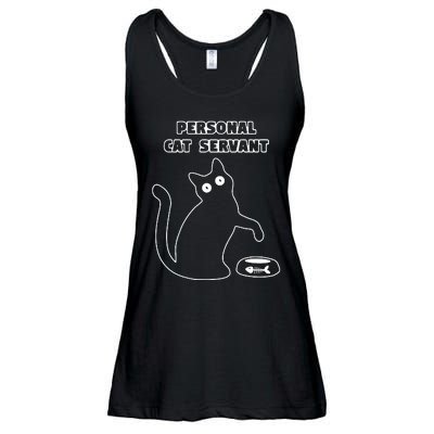 Personal Cat Servant Funny Black Cat Lover Gift Ladies Essential Flowy Tank