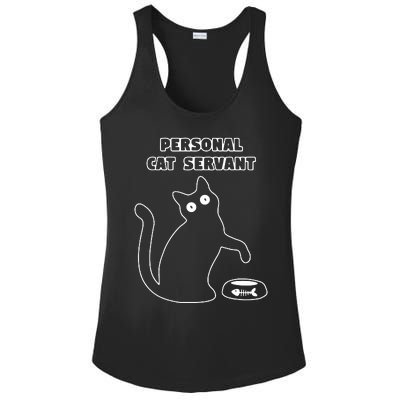 Personal Cat Servant Funny Black Cat Lover Gift Ladies PosiCharge Competitor Racerback Tank