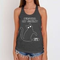 Personal Cat Servant Funny Black Cat Lover Gift Women's Knotted Racerback Tank