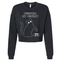 Personal Cat Servant Funny Black Cat Lover Gift Cropped Pullover Crew