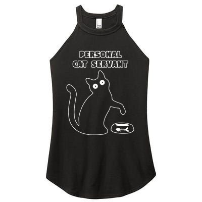 Personal Cat Servant Funny Black Cat Lover Gift Women's Perfect Tri Rocker Tank