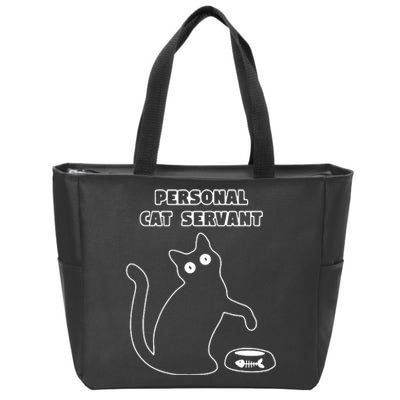 Personal Cat Servant Funny Black Cat Lover Gift Zip Tote Bag