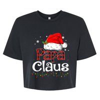 Papa Claus Santa Funny Christmas Pajama Matching Family Bella+Canvas Jersey Crop Tee