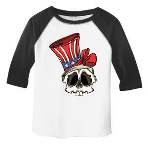 Patriotic Cute Skull American Flag 4th Of July Gift Toddler Fine Jersey T-Shirt