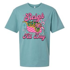 Pink Christmas Sleigh All Day Great Gift Sueded Cloud Jersey T-Shirt