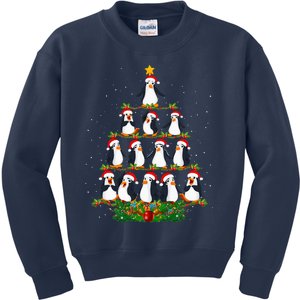 Penguin Christmas Tree Funny Penguin Lover Xmas Kids Sweatshirt